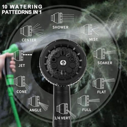 Besiter Garden Hose Nozzle Sprayer: 10 Watering Patterns Spray Nozzles Heavy Duty Hose Head Hose Attachment (Green) - color: Green