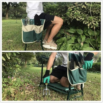BDL Garden Kneeler Seat with Upgraded Thicken Kneeling Pad and 1 Large Tool Pouch, Foldable Stool 330lb Capacity-Protects Your Knees, Clothes from Dirt & Grass Stains - size: King Kneeler
