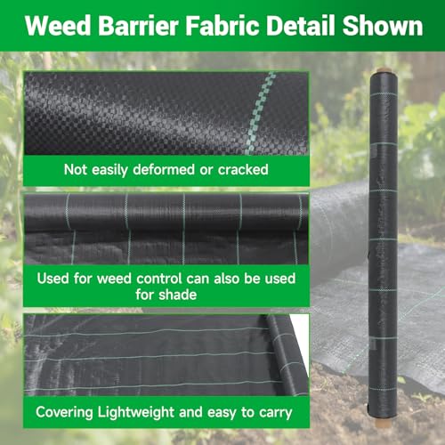 Weed Barrier Fabric Planting Cover - 3 x 100 FT Heavy Duty Landscape Fabric Ground Cover Block for Outdoor Planting - size: 3 x 100 FT