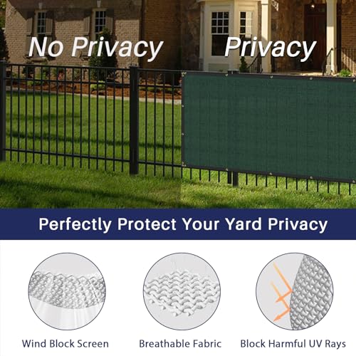 WINDSCREEN4LESS 6' x 3' Privacy Fence Screen in Green W/ Brass Grommet 85% Blockage Windscreen Outdoor Mesh Fencing Cover Netting 150GSM Fabric - Custom Size - color: Green, size: 6' x 3'