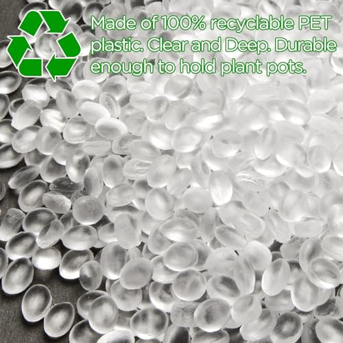 Hoolerry 15 Pcs Plastic Plant Saucer Clear Deep Tray, 12 Inch - size: 12 Inch