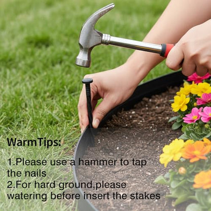 Garden Edging, 50FT x 2" Flexible Plastic Landscape Border with 48 Stakes - style: 50FT