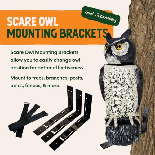 GARDENEER Dalen SOL-R Action Large Solar Fake Owl Decoy to Scare Birds Away - 18" Tall - 360º Rotating Head - style: Solar Powered Great Horned Owl