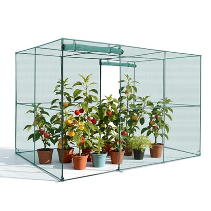 VEVOR Crop Cage, 9.5 x 6.36 x 6.36 ft Plant Protection Tent with Zippered Door, Wind-Resistant Tall Crop Cage, Easy to Install, Outdoor Raised Bed Cover, Tomato Plant Netting for Garden Patio Lawn - style: 9.5 x 6.36 x 6.36Ft-Square