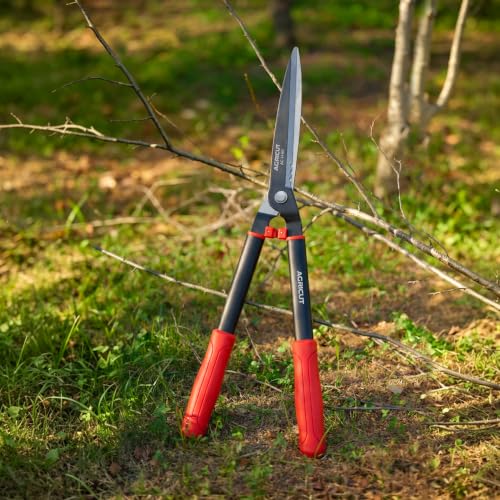 AGRICUT Garden Shears for Hedges – 23.6" Hedge Shears with High-Carbon Straight Blade, Teflon Coated, Lightweight 790g – Shears for Gardening, Ideal for Privet, Box, Yew & Thuja - style: Straight Blade