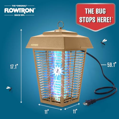 Flowtron Bug Zapper, 1.5 Acre Outdoor, Two 40W UV Bulb, 5600V Zap, Tan - color: Tan