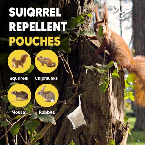 AUDQQM Squirrel Repellent 12 Pouches, Outdoor Chipmunk Repellent - size: 1.4 Ounce (Pack of 12)