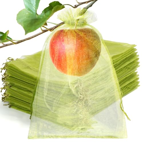 50 Pcs Fruit Protection Bags, 6×9 in Mesh Cover Nets for Tree, Green - color: Green, size: 6×9 in