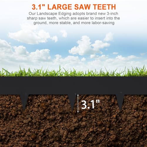 20ft. 41" L × 8" H Metal Landscape Edging, 6 Pack Garden Border - color: Black, size: 7.9 Inch