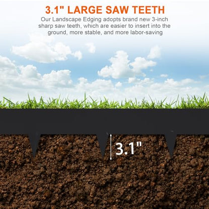 20ft. 41" L × 8" H Metal Landscape Edging, 6 Pack Garden Border - color: Black, size: 7.9 Inch