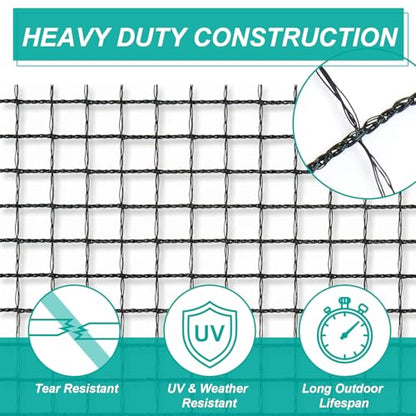 5.5ft*100ft Deer Fence Netting, Heavy Duty HDPE Mesh Animal Barrier, Black - size: 5.5ft*100ft