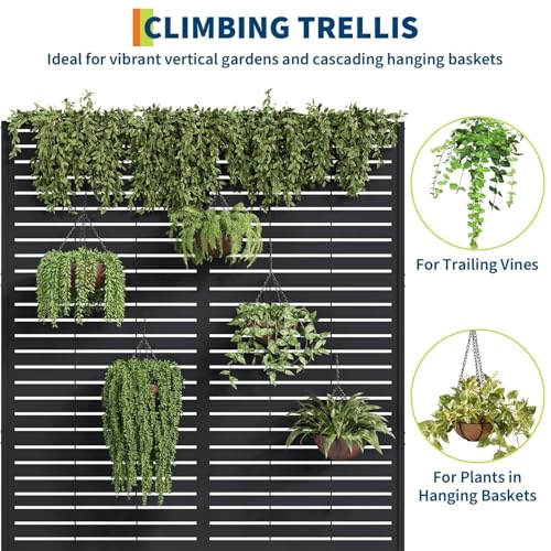 Garvee Metal Raised Garden Bed with Trellis and Wheels, 71"x47"x16" - color: Lourvered, size: with wheels