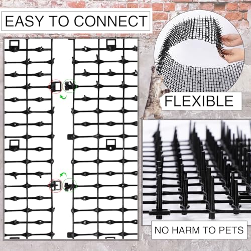 Abbylike 3 Pack 6.5 ft Cat Repellent Mat with Soft Spikes, Black - color: Black