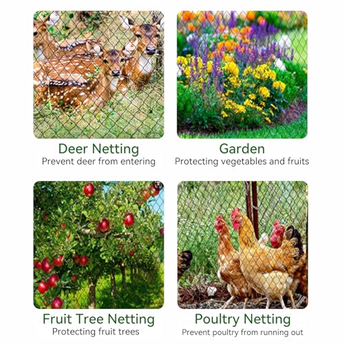 Bird Netting 15x15 FT 1/2 Inch Mesh Heavy Duty Woven Mesh Netting - size: 15x15Ft-0.5"