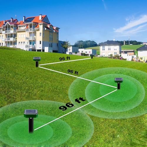 12 Pcs Tirgo Ultrasonic Solar Powered Mole & Snake Repellent Stake Outdoor