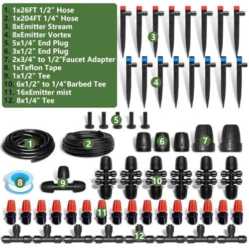 Drip Irrigation Kit for Garden, Quick-Connect Plant Watering System 230FT - size: 230FT