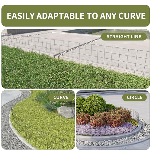PROWORX Black Small Garden Fence Border Flat Wire Fencing 14”x40’(2 Rolls) - color: Black, size: Flat Wire-Total 14 in x 40 ft