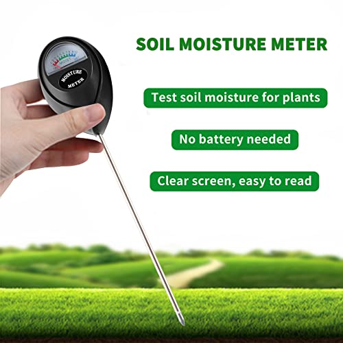 Soil Moisture Meter, Plant Water Meter Soil Meter Moisture Sensor Hygrometer for Indoor Outdoor Plant Care,No Battery Needed(Black) - color: Black
