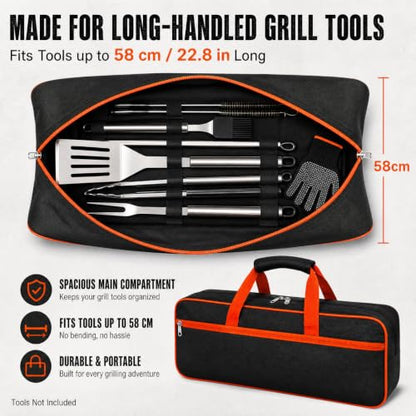 Grill Tool Storage Bag for Outdoor Grill Accessory Storage 23.6 x 8 x 8Inch
