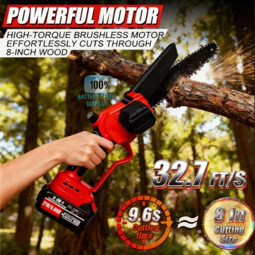 4-in-1 Electric Pole Saw&Pruning Shear Combo, 8" Pole Saw for Tree Trimming