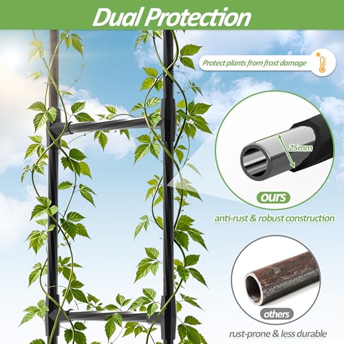 Grape Vine Trellis,Heavy Duty Metal Plant Support Trellis-96L*62W*79H in - size: 95.7（L）*61.6(W)*78.5(H) in