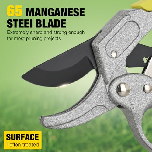 Yesker Pruning Shears Garden Shears 7.8" Professional Garden Scissors Sharp 65 Manganese Steel Blade Heavy Duty Clippers Hand Pruners for Cutting Fresh Flowers Branch Plant Trimming Gardening Tools - size: 1PCS 7.8" Yellow