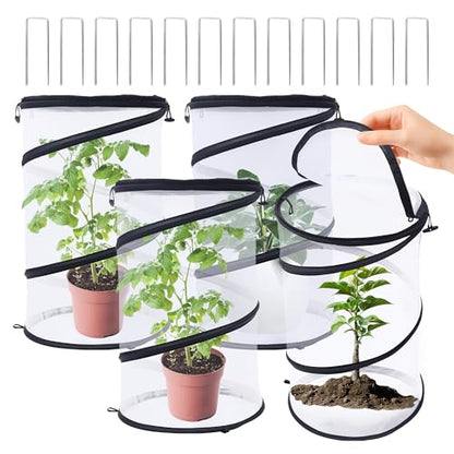 Plant Covers from Animals 20" H X 13" D, 4 PCS Garden Covers Cloches to Keep Animals Out for Outdoor Plants Protectors