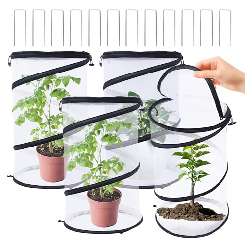 Plant Covers from Animals 20" H X 13" D, 4 PCS Garden Covers Cloches to Keep Animals Out for Outdoor Plants Protectors