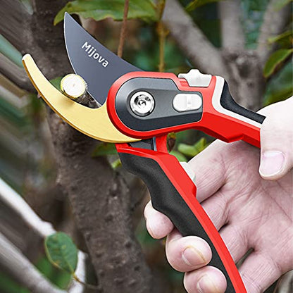 Garden Shears, Heavy Duty Garden Pruning Shears, Sharp Gardening Scissors - color: Red