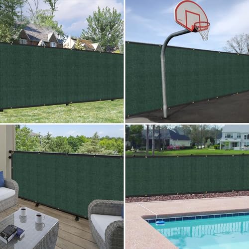 WINDSCREEN4LESS 6' x 3' Privacy Fence Screen in Green W/ Brass Grommet 85% Blockage Windscreen Outdoor Mesh Fencing Cover Netting 150GSM Fabric - Custom Size - color: Green, size: 6' x 3'