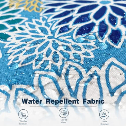Outdoor 16x16 Inch Throw Pillow Covers Set of 2, All Weather Square Pillow Cases, Covers ONLY, Patio Cushion Pillow of Home Furniture Use, Dahlia Blue - color: Dahlia Blue, size: 16" x 16" (Pack of 2)