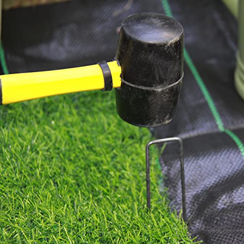 100 Pack 8x1 inch 11GA(0.12inch) Landscape Staples Garden Stakes Fence Netting Pins Ground Spikes Sod Cover Fabric Pegs Steel Uncoated - size: 8"x1" 11GA Black 100Pack