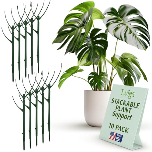 Stackable Monstera Plant Support Stakes, Monstera Dark Green, 10-Pack 17" L - color: Monstera (Dark Green), size: Stackable (10 Pack)