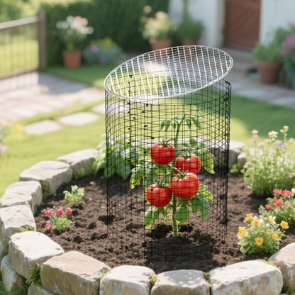 10 Packs 12'' Round Metal Mesh Plant Cage Covers for Large Wire Plant Protector cover from Animals - Chicken Wire Cloche, Sturdy Garden Bunny Barricades Chicken Wire Cloche fto Keep Animals Out