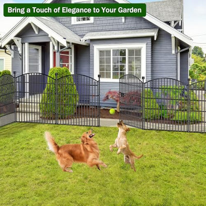 15 Panel No Dig Decorative Garden Fence with Gate 32"H x 35.4'L Dog Barrier - size: 32 in(H) X 35.4 ft(L)