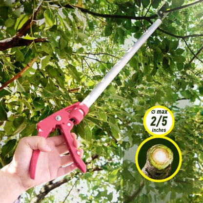 Altdorff Cut and Hold Pruner Set, Lightweight 32-Inch Long Reach Pruner One-Handed Operation, Hold Long Reach Cut Rotating, 8.3" Hand Pruner for Branch Pruning, Fruit Picking, Prickly Plants & Roses