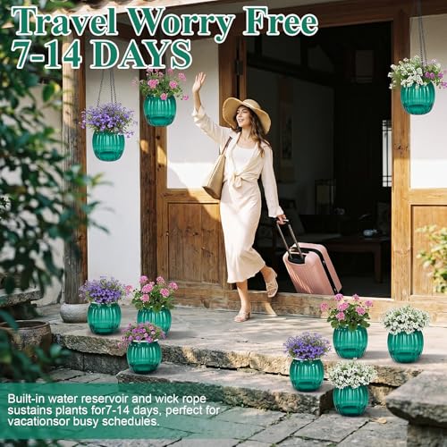 10 Pack Self Watering Hanging Planters Bulk for Outdoor