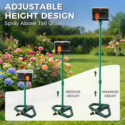 4 Way Adjustable Mini Turbo Oscillating Lawn Sprinkler(Weighted Base) - style: Metal Weighted Base