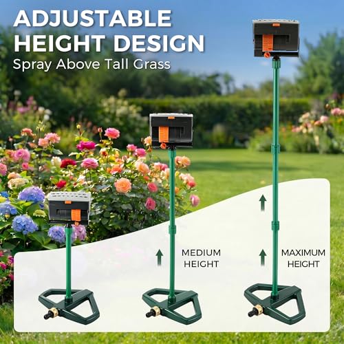 4 Way Adjustable Mini Turbo Oscillating Lawn Sprinkler(Weighted Base) - style: Metal Weighted Base