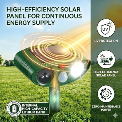 2026 Upgraded Solar Ultrasonic Animal Repellent Outdoor for Yard 2-Pack