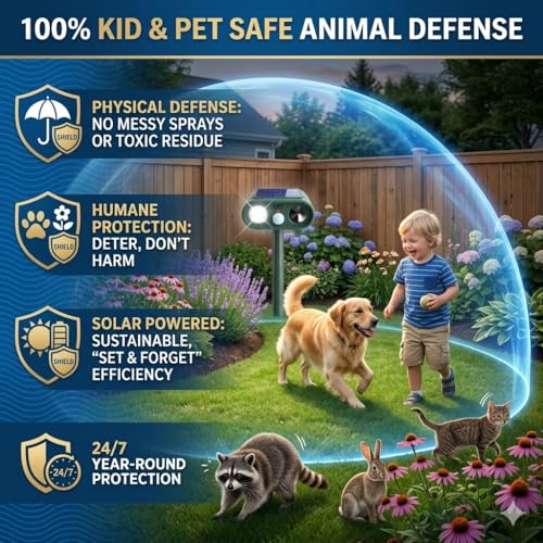 Solar Ultrasonic Animal Repellent Sonic Fortress Pro Deer Repellent Devices