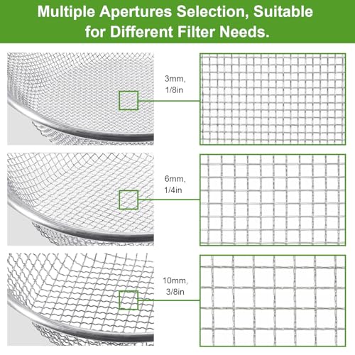Soil Sifter Galvanized Screen, Soil Sieve for Compost Dirt Sand Rock, Rust-Resistant Sifter for 5 Gallon(1/8in,1/4in) - style: 2PCS(1/8in,1/4in)