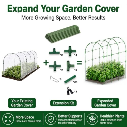Modular Garden Hoop Extension Kit, Expandable Frame for Garden Cover