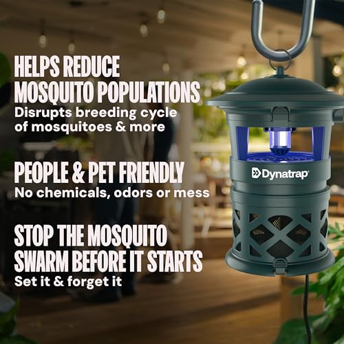 DynaTrap DT2030-GRSR Fly Traps Outdoor - Mosquito & Flying Insect Killer for 1 Acre – Kills Flies, Gnats, Wasps - Bug Zapper Alternative - Green - color: 1 Acre Green Trap