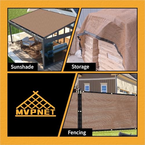 90% Sun Shade Cloth for Garden 12x16Ft UV Resistant Mesh Tarp,Mocha - color: Mocha, size: 12' x 16'-Finished Size