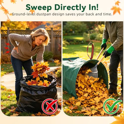 HEMOTON Reusable Yard Waste Bags 72 Gallon, 2 Pack with Gloves