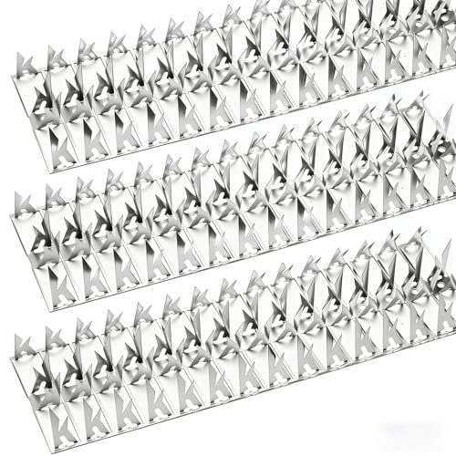 10 Pack Stainless Steel Squirrel Spikes for Bird Feeder, 10 FT Squirrel Spikes for Bird Feeder Pole, Keep Squirrels, Raccoon Away, for Wall Fence Garden Roof Yard, Easy to Install - size: 10FT