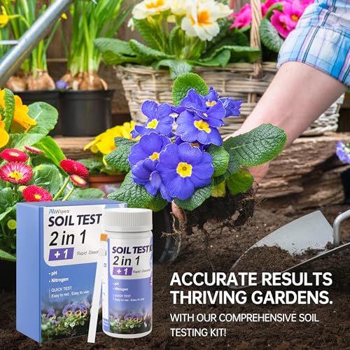 AAwipes Soil Test Kit pH & Nitrogen Tester for Garden Vegetable Nutrients Lawn Indoor & Outdoor 20 Strips (J03)