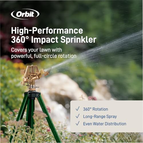 Orbit Tripod Zinc Impact Sprinkler, Adjustable Height - 56667 - style: Zinc Impact Sprinkler