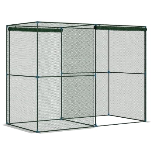 Outsunny 8' x 4' x 6' Crop Cage with Zippered Doors Vegetable Garden, Green - color: Green, size: 8' x 4' x 6'